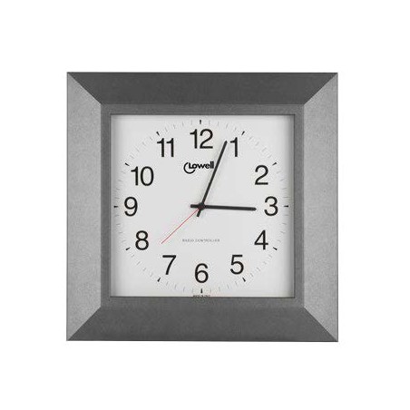 orologio radiocontrollato concassa in legno rifinita con unaverniciatura opaca.colore grigiodim.  cm 40x40