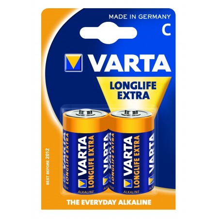 PILE VARTA ALKALINE LONGLIFE   MEZZA TORCIA  BL .2  4114