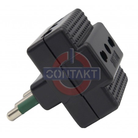 ADATTATORE CIVILE CONTAKT MULTIPLO 250V SPINA 2P+T 16A NERO