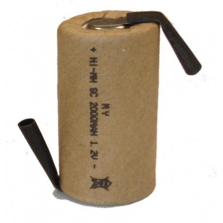 batterie ricaricabili ni-mhsub-c - 2000 mah - terminali a saldare