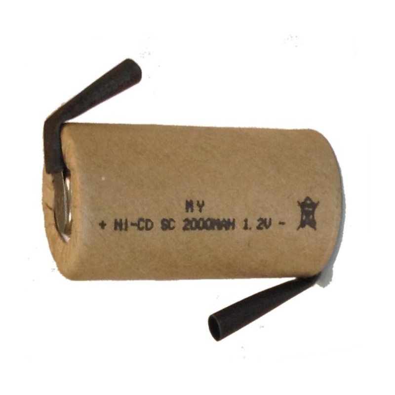 batterie ricaricabili ni-cdsub-c - 2000 mah- terminali a saldare