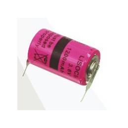 batteria al litio 1/2 aa - 3,6 v - 1,2 ah a saldare