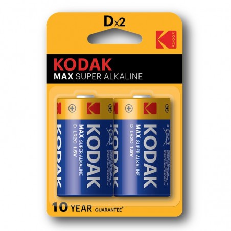 PILE KODAK ALKALINE MAX TORCIA D BL. 2  KMAX1300