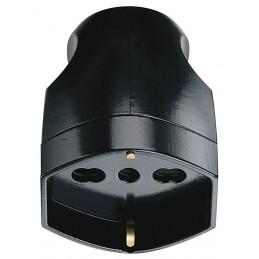 presa 2p+t 16a universale assiale nero