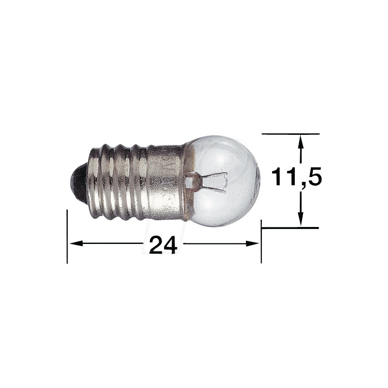MICRO LAMPADINE SFERA  E10 2.5V 1.2W 11.5X24