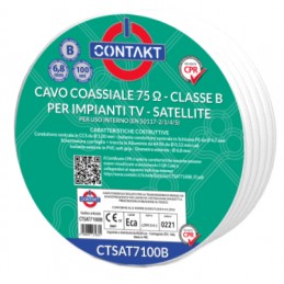 CAVO COASSIALE 75 OHM  IN CLASSE B DA 6,8 MM  100MT CONTAKT