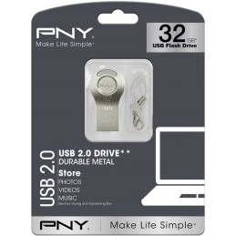 USB 2.0 DRIVE 32GB  METAL PNY
