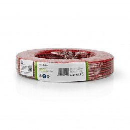 PIATTINA 2X 0.75 MM²  CCA  100.0 M  TONDO  PVC  NERO / ROSSO