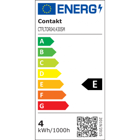 LAMPADA LED-FILO  CONTAKT TORTIGLI. C37 ALTA EFFICIENZA 4W 470LM E14 SMERIG.4000