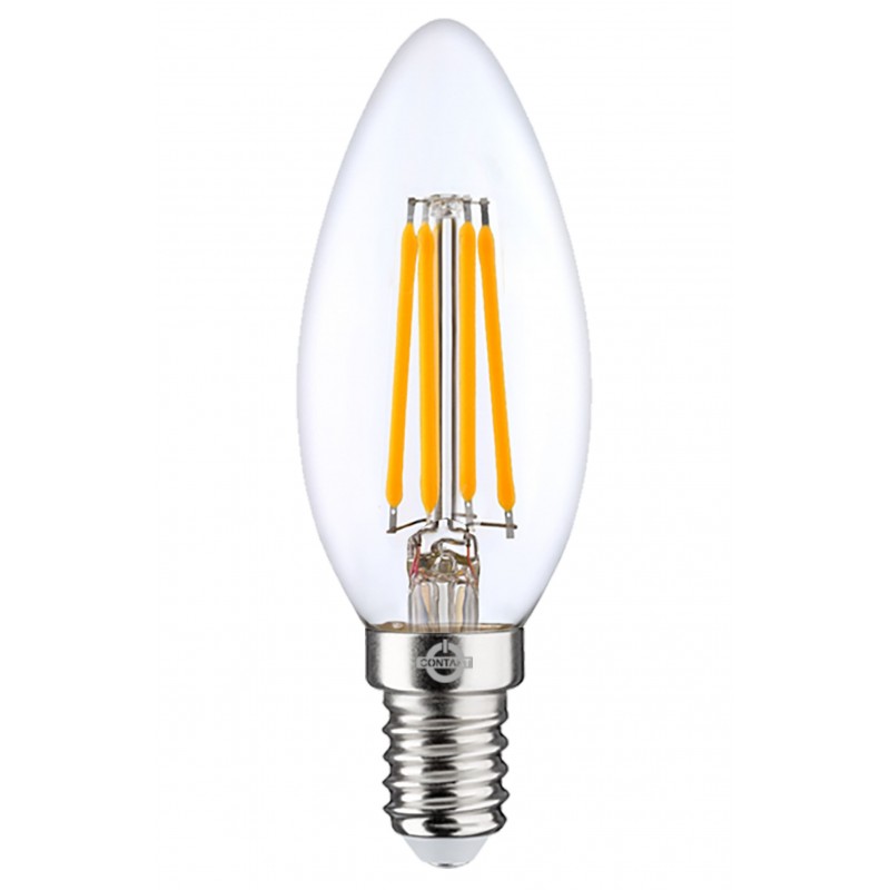 LAMP.FILO-LED OLIVA ALTA EFFICIENZA 6.5W E14 750LMN SMERIGL 4000K 25000H CONTAKT