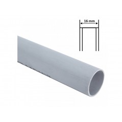 TUBO RIGIDO Ø D 16 MM GRIGIO IN PVC 2MT PASSACAVI A PARETE X CAVI ELETTR.