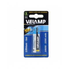 BATTERIA AL LITHIO RICARICABILE 18650 3.7V 2200MAH VELAMP