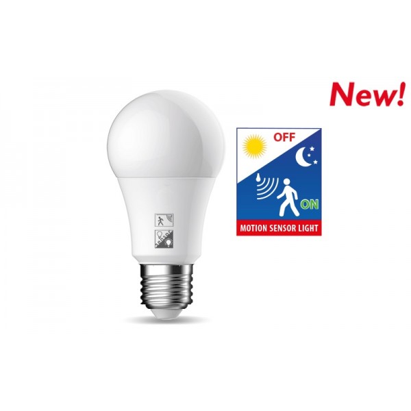 GOCCIA LED CON SENSORE CREPUSCOLARE E MOVIMENTO E27 11W 1055LM