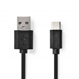 CAVO USB-A M USB-C M  3.0A NERO 480MBPS 1.0MT PVC