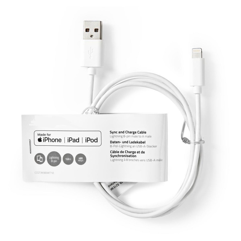 CONNETTORE APPLE LIGHTNING  8PIN  USB-A M 480 MBPS 1.0M BN